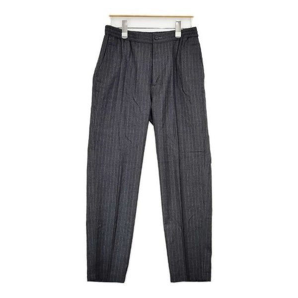 TIME AFTER TIME ウール ストライプ センタープレススラックス イージー パンツ チャコールグレー レディース タイムアフタータイム【中古】5-1102T∞