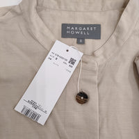 MARGARET HOWELL 新品 578-4253100 サイズ3 バンドカラー 長袖シャツ 24AW ベージュ レディース マーガレットハウエル【中古】5-0908M♪