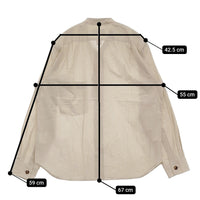 MARGARET HOWELL 新品 578-4253100 サイズ3 バンドカラー 長袖シャツ 24AW ベージュ レディース マーガレットハウエル【中古】5-0908M♪