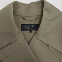 MARGARET HOWELL PROOFED COTTON イギリス製ゴム引きコート 578-8212002 トレンチコート カーキ レディース マーガレットハウエル【中古】5-1014T♪