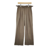 MARGARET HOWELL FLUID WOOL 578-4242003 サイズ2 タック パンツ 24AW グレージュ レディース マーガレットハウエル【中古】5-0908T♪