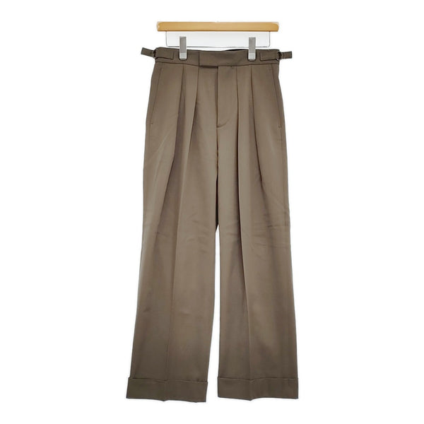 MARGARET HOWELL FLUID WOOL 578-4242003 サイズ2 タック パンツ 24AW グレージュ レディース マーガレットハウエル【中古】5-0908T♪