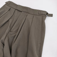 MARGARET HOWELL FLUID WOOL 578-4242003 サイズ2 タック パンツ 24AW グレージュ レディース マーガレットハウエル【中古】5-0908T♪