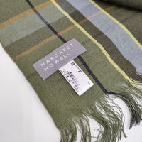 MARGARET HOWELL LINEN SUMMER TARTAN SCARF 定価49500円 イギリス製 ストール 24SS グリーン レディース マーガレットハウエル【中古】5-0908M♪