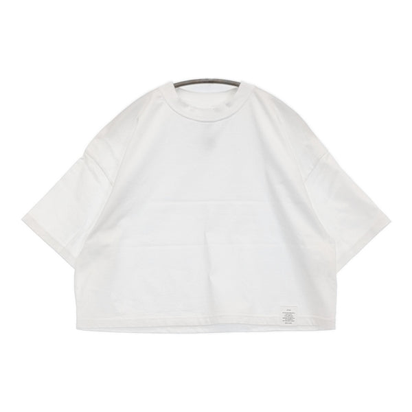 HYKE CROPPED SHORT-SLV TEE(6.5OZ) ショート丈 251-12378 定価18700円 半袖Tシャツ カットソー 25SS ホワイト レディース ハイク【中古】5-0908S♪