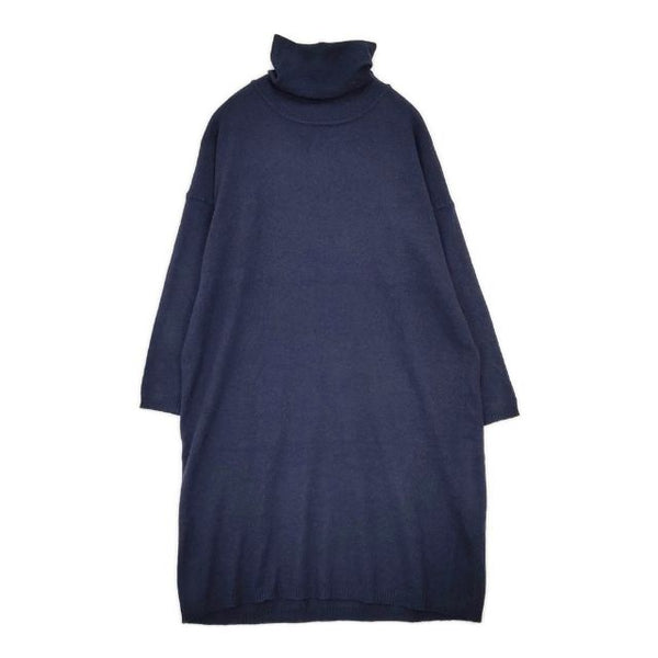 maison de SOIL ウール混 タートルネック イタリア製 ワンピース ネイビー レディース メゾンドソイル【中古】5-1102T∞