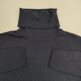 maison de SOIL ウール混 タートルネック イタリア製 ワンピース ネイビー レディース メゾンドソイル【中古】5-1102T∞