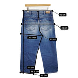 caqu 26003 赤耳 サイズ1 コットン ジーンズ 加工 デニムパンツ ライトブルー レディース サキュウ【中古】5-1207G∞