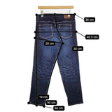 DEEP BLUE 73966 ストレッチデニム アンクル丈 テーパードパンツ ジーンズ デニムパンツ ネイビー レディース ディープブルー【中古】5-1207G∞