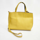 VIOLAd'ORO 2way レザー ショルダーバッグ トートバッグ イエロー レディース ヴィオラドーロ【中古】6-0101G∞