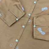 mina perhonen Ms1302 chouho コットン 刺繍 サイズ36 ブラウス シャツ オレンジ レディース ミナペルホネン【中古】5-1217M∞