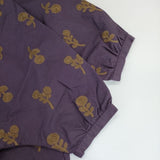 mina perhonen laundry bonheur ra3106 刺繍 サイズ38 半袖 コットン ワンピース パープル レディース ミナペルホネンランドリー【中古】6-0228M∞