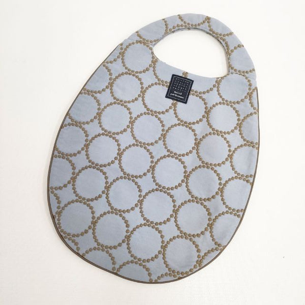 mina perhonen tambourine va9035 刺繍 エッグバッグ トートバッグ ライトブルー レディース ミナペルホネン【中古】5-1122G∞