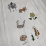 haupia ハウピア 刺繍 動物 定価19000円 プリーツ ロングスカート ホワイト レディース【中古】6-0308M∞