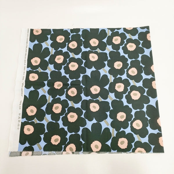 marimekko Unicco コットン はぎれ ファブリック 生地 ミズイロ ブラック レディース マリメッコ【中古】5-1108G◎