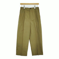 MARGARET HOWELL 新品 PLAIN WEAVE COTTON LINEN 定価38500円 サイズ2 パンツ 25SS カーキ レディース マーガレットハウエル【中古】5-0908M♪