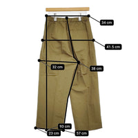 MARGARET HOWELL 新品 PLAIN WEAVE COTTON LINEN 定価38500円 サイズ2 パンツ 25SS カーキ レディース マーガレットハウエル【中古】5-0908M♪