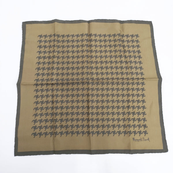 MARGARET HOWELL 新品 24AW SILK GLENCHECK SCARF 定価31900円 スカーフ カーキ レディース マーガレットハウエル【中古】5-1001G◎