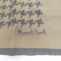 MARGARET HOWELL 新品 24AW SILK GLENCHECK SCARF 定価31900円 スカーフ カーキ レディース マーガレットハウエル【中古】5-1001G◎