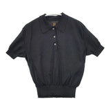BATONER チョマポロショートスリーブニット 定価28600円 BN-25SL-051 ラミー ポロシャツ ブラック レディース バトナー【中古】6-0426S∞