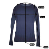 AURALEE A00T05HF SUPER HIGH GAUGE SHEER RIB BOAT L/S 定価13200円 長袖Ｔシャツ カットソー ロンＴ ネイビー レディース オーラリー【中古】5-1207M∞