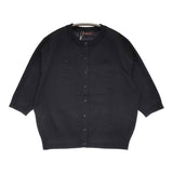 CABaN 新品 ファインポリエステルハーフスリーブポケットカーディガン サイズS 定価27500円 25SS ブラック レディース キャバン【中古】5-0908M♪