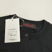 CABaN 新品 ファインポリエステルハーフスリーブポケットカーディガン サイズS 定価27500円 25SS ブラック レディース キャバン【中古】5-0908M♪
