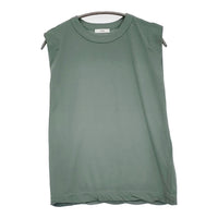 ATON 新品 FRESCA SINGLE JERSEY タンクトップ 定価13200円 ノースリーブ カットソー 25SS グリーン レディース エイトン【中古】5-0908S♪