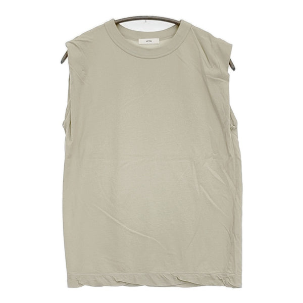 ATON 新品 FRESCA SINGLE JERSEY タンクトップ 定価13200円 ノースリーブ カットソー 25SS ベージュ レディース エイトン【中古】5-0908S♪