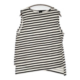 IENA sese 新品 ボーダープリントプルオーバー 定価15400円 ノースリーブ カットソー 25SS ネイビー ホワイト レディース イエナ【中古】5-0908S♪