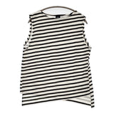 IENA sese 新品 ボーダープリントプルオーバー 定価15400円 ノースリーブ カットソー 25SS ネイビー ホワイト レディース イエナ【中古】5-0908S♪