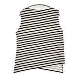 IENA sese 新品 ボーダープリントプルオーバー 定価15400円 ノースリーブ カットソー 25SS ネイビー ホワイト レディース イエナ【中古】5-0908S♪