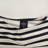 IENA sese 新品 ボーダープリントプルオーバー 定価15400円 ノースリーブ カットソー 25SS ネイビー ホワイト レディース イエナ【中古】5-0908S♪