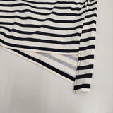 IENA sese 新品 ボーダープリントプルオーバー 定価15400円 ノースリーブ カットソー 25SS ネイビー ホワイト レディース イエナ【中古】5-0908S♪