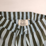 SZ Blockprints 新品 シックストライプ サマードローストリングパンツ 定価28600円 ワイドイージーパンツ パンツ ライトブルー グリーン レディース エスゼットブロックプリント【中古】6-0410S△