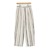 GALERIE VIE ドローイングラインプリントイージータックパンツ 定42900円 25SS アイボリー ブラック レディース ギャルリーヴィー【中古】5-0908M♪