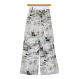 JOURNAL STANDARD ドローイングプリントパンツ 38 定価15400円 25SS グレー ライトブルー レディース ジャーナルスタンダード【中古】5-0908M♪