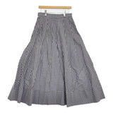 saqui vichy long skirt 38 20SS10 コットンシルク ギンガムチェック フレア ロングスカート ネイビー ホワイト レディース サキ【中古】5-0902M♪