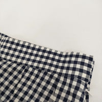 saqui vichy long skirt 38 20SS10 コットンシルク ギンガムチェック フレア ロングスカート ネイビー ホワイト レディース サキ【中古】5-0902M♪
