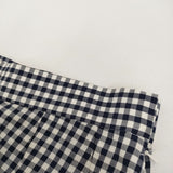saqui vichy long skirt 38 20SS10 コットンシルク ギンガムチェック フレア ロングスカート ネイビー ホワイト レディース サキ【中古】5-0902M♪