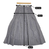 saqui vichy long skirt 38 20SS10 コットンシルク ギンガムチェック フレア ロングスカート ネイビー ホワイト レディース サキ【中古】5-0902M♪