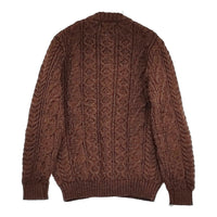 Kerry Woollen Mills アランニット イギリス製 サイズ36 ケーブル カーディガン ブラウン レディース ケリーウーレンミルズ【中古】5-1014T♪