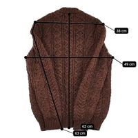 Kerry Woollen Mills アランニット イギリス製 サイズ36 ケーブル カーディガン ブラウン レディース ケリーウーレンミルズ【中古】5-1014T♪
