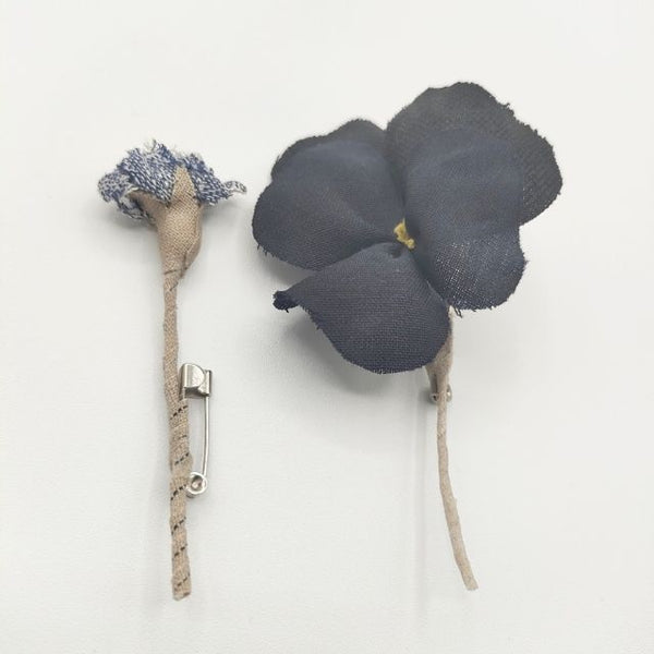 ARTS&SCIENCE お花 コサージュ 2個セット ブローチ ネイビー ブラック レディース アーツ&サイエンス【中古】5-1012G∞