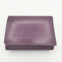 FABRIK TRI-FOLD WALLET 定価14850 三つ折り レザー 牛革 ワックス加工 財布 パープル レディース ファブリック【中古】5-1012G∞