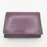 FABRIK TRI-FOLD WALLET 定価14850 三つ折り レザー 牛革 ワックス加工 財布 パープル レディース ファブリック【中古】5-1012G∞
