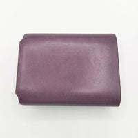 FABRIK TRI-FOLD WALLET 定価14850 三つ折り レザー 牛革 ワックス加工 財布 パープル レディース ファブリック【中古】5-1012G∞