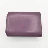 FABRIK TRI-FOLD WALLET 定価14850 三つ折り レザー 牛革 ワックス加工 財布 パープル レディース ファブリック【中古】5-1012G∞