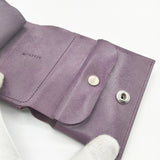 FABRIK TRI-FOLD WALLET 定価14850 三つ折り レザー 牛革 ワックス加工 財布 パープル レディース ファブリック【中古】5-1012G∞