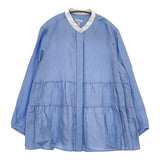 DRESSTERIOR ティアードブラウス 定価19800円 キュプラコットン 長袖シャツ ブルー レディース ドレステリア【中古】5-1218M∞